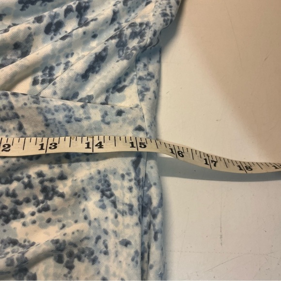 DKNY Blue & White Surplice Sleeveless Ruched Tulip Hem Cocktail Dress, 12 - Picture 15 of 16